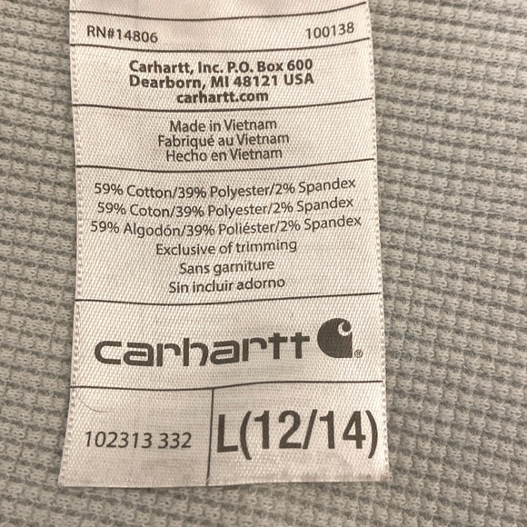 Carhartt Women’s Medium Thermal Henley T Shirt Pullover Green Argyle Size Large - Picture 7 of 7